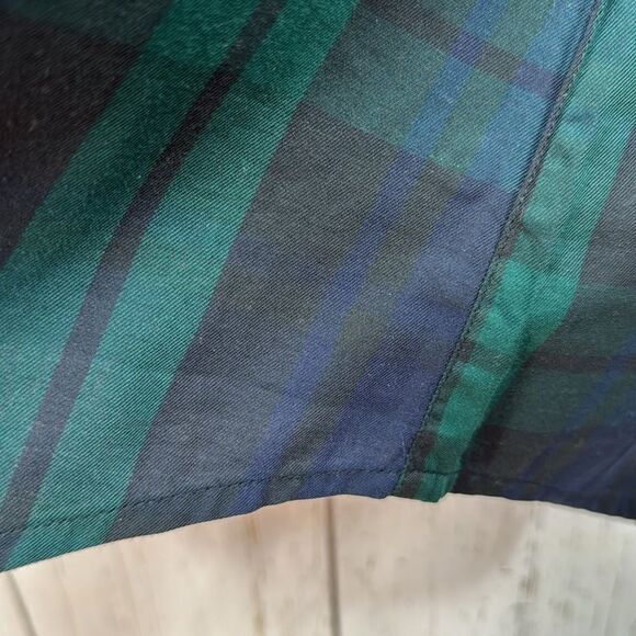 Orvis Womens Plaid Button Down Shirt with Beaded Trim Green Navy Preppy Classic - Picture 12 of 16